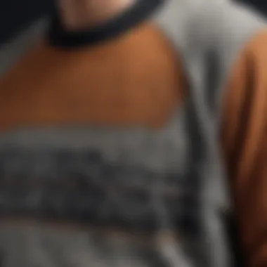 Close-up on unique fabric textures and design details of sweatshirts