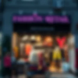 A vibrant storefront showcasing a variety of fashion items