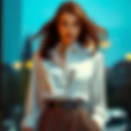 Elegant blouse paired with a stylish skirt