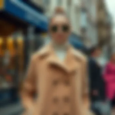 Fashionable Coat with Accessories Fashionable buttoned coat pairing with accessories