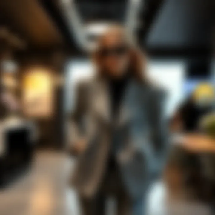 Fashionable gray jacket in a contemporary setting