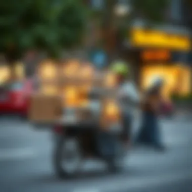 A stylish delivery vehicle showcasing modern fashion packages