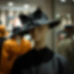 Elegant bow hat displayed on a mannequin with a chic outfit