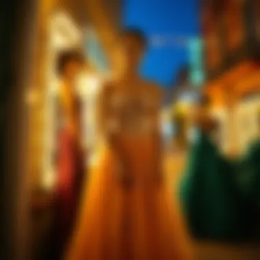 Showcasing diverse styles of rental evening gowns