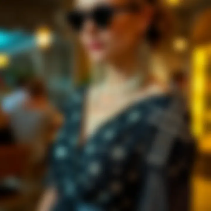 Trendy accessories complementing evening dresses