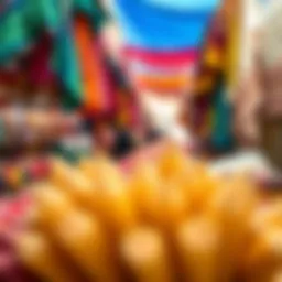 Vibrant textile market in Gaziantep showcasing colorful fabrics