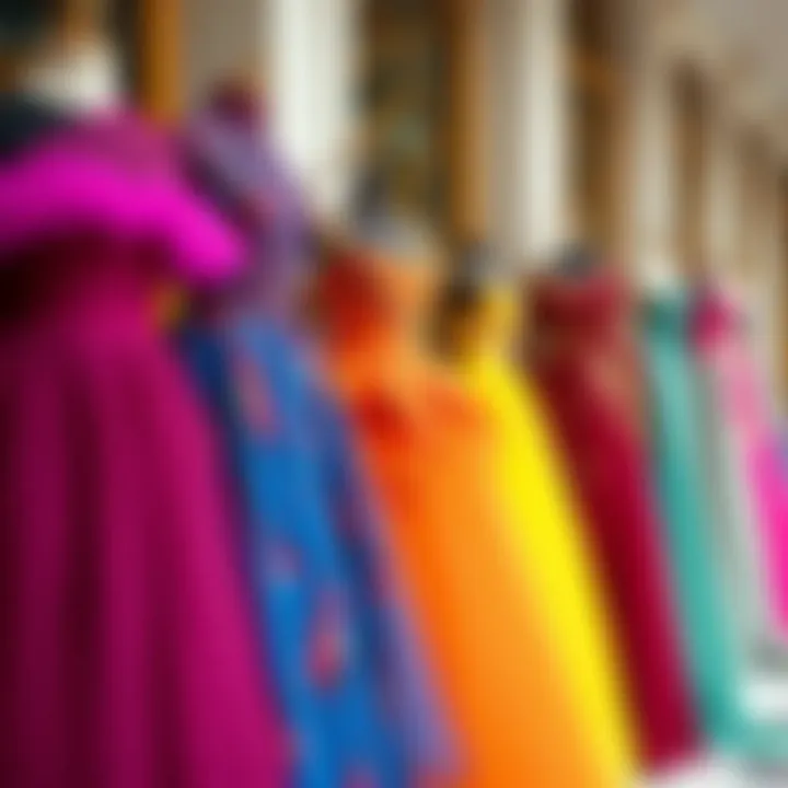 Vibrant Color Combinations Colorful palette of evening gowns