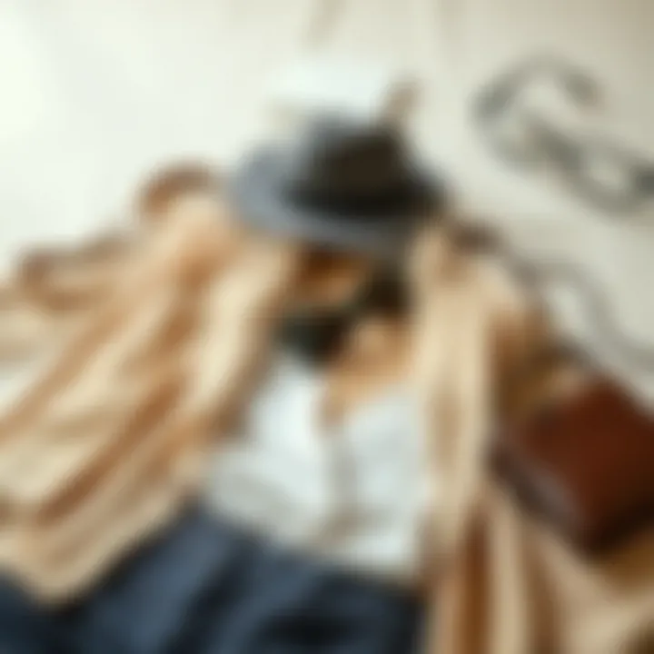 A chic outfit laid out with accessories for a fashion-forward look