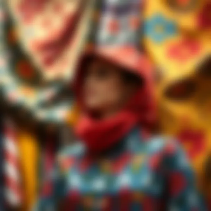 Colorful fabrics and patterns for holiday fashion