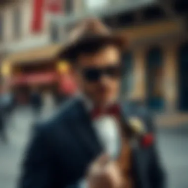 Groom Expressing Unique Style Groom showcasing personal style