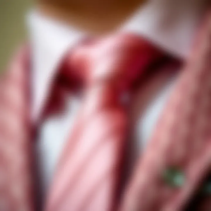 The Exquisite Texture of Rose Dust Tie Close-up of a rose dust tie showcasing its texture and color