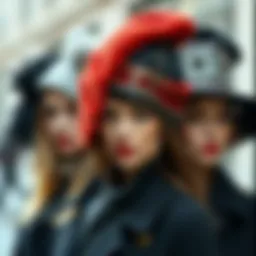 A stylish collection of hair hats showcasing various designs and textures.