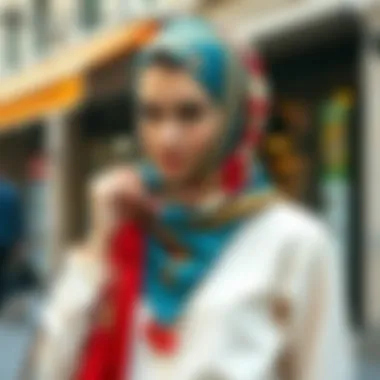 The Art of Styling a Haki Scarf Elegant demonstration of a haki scarf styled with complementary colors.