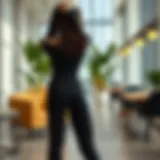 Elegant high-waisted leggings in a modern setting