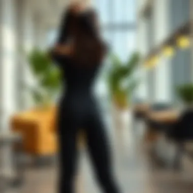 Elegant high-waisted leggings in a modern setting