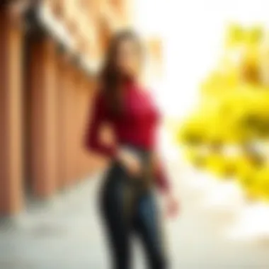 Fashionable outfit featuring high-waisted leggings