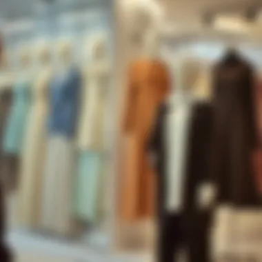 Stylish modest fashion display in a boutique