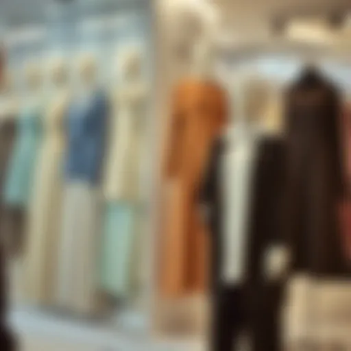 Stylish modest fashion display in a boutique