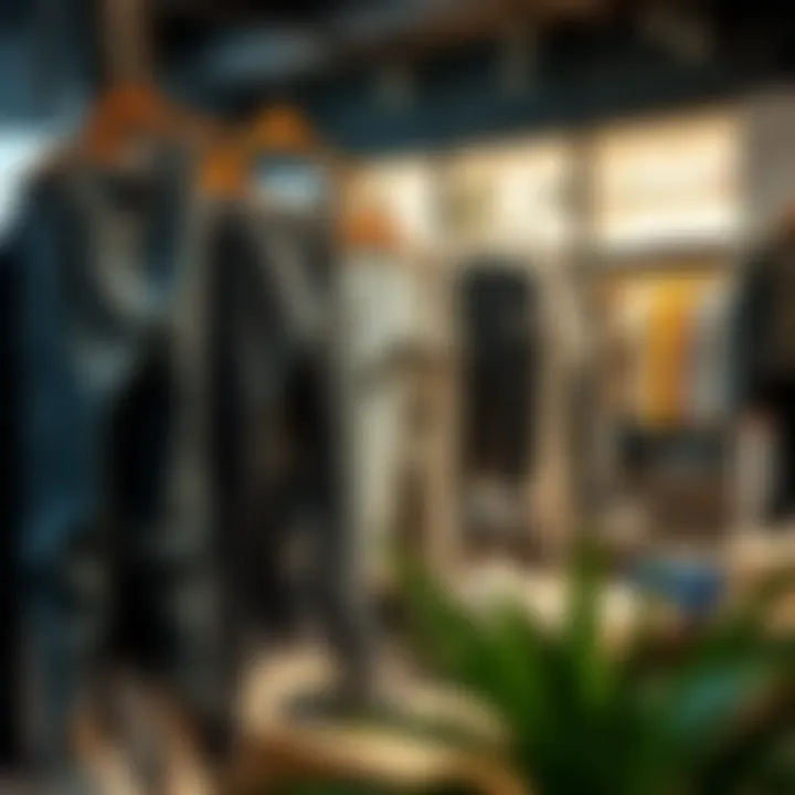 Trendy jogger jeans collection on display