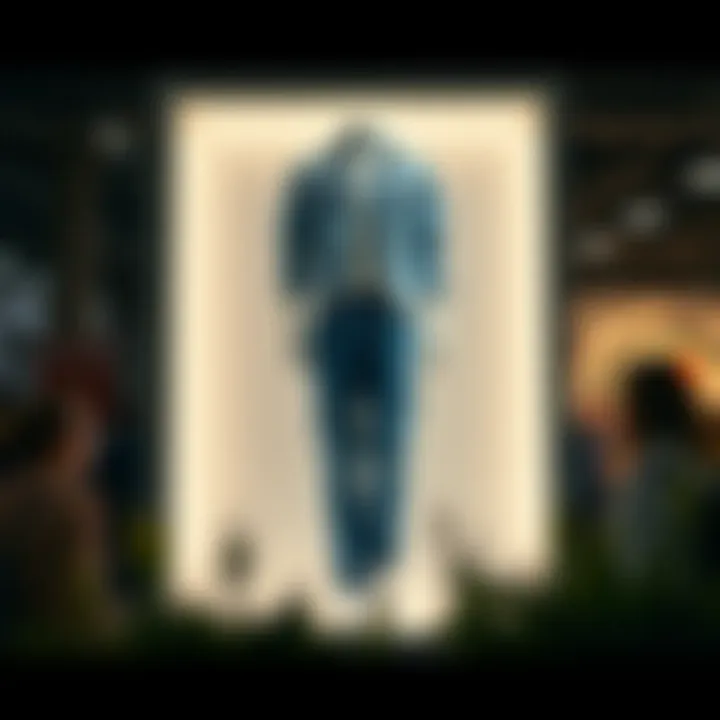 Fashionable jogger jeans outfit idea on a mannequin