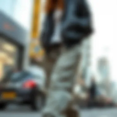 A street style look featuring jogger pants