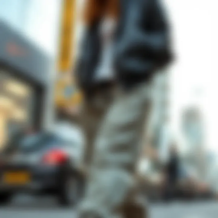 A street style look featuring jogger pants