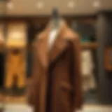 Warm wool coat draped elegantly on a stylish mannequin