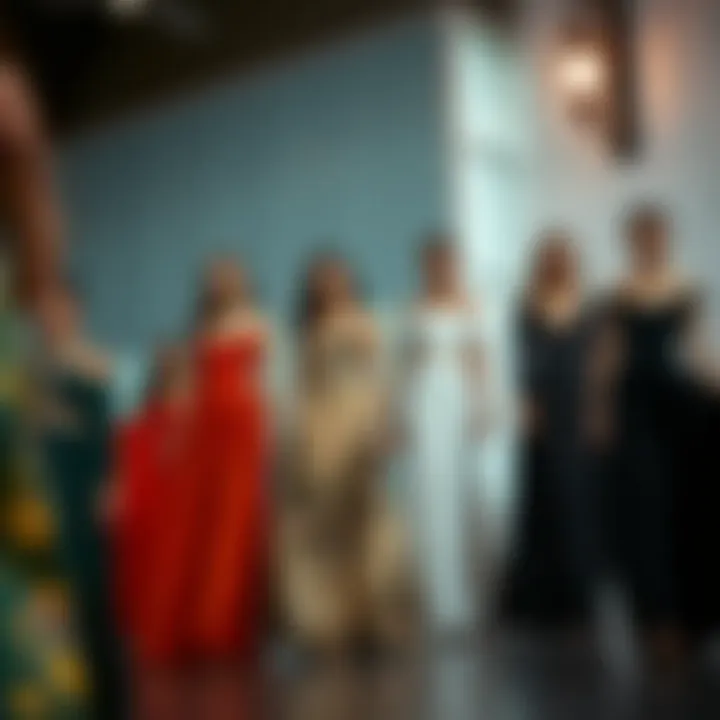 Variety of long dresses for different body types