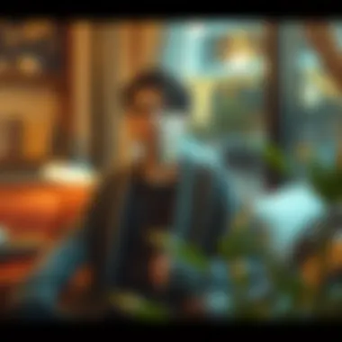 Stylish knitted cardigan in a cozy setting