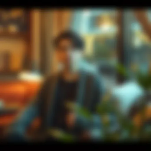 Stylish knitted cardigan in a cozy setting