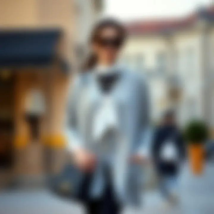 Elegant long cardigan paired with chic accessories