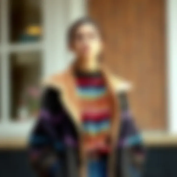 Layered look featuring oversized cardigan with casual wear