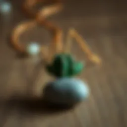 Elegant cactus necklace on a wooden surface