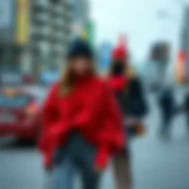 Layered outfits featuring heart sweaters for winter