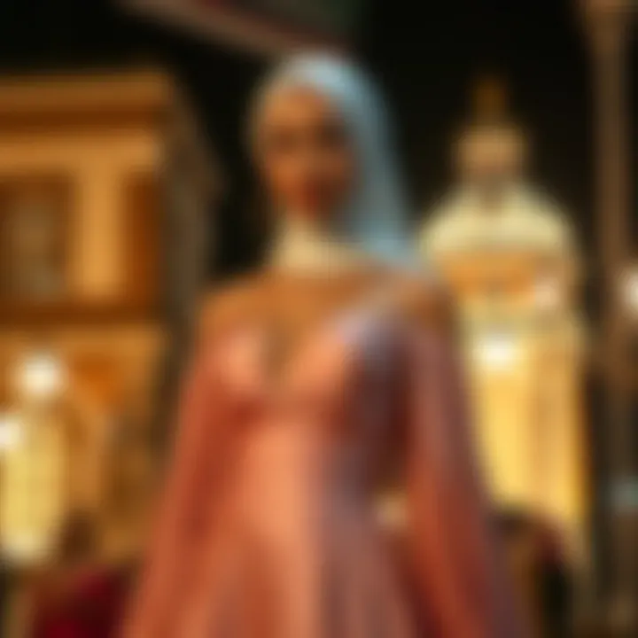 Elegant evening gown suitable for covered individuals