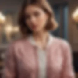 Elegant quilted cardigan showcased in a modern setting