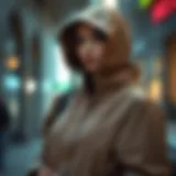 Chic Seasonal Hooded Jacket Elegant seasonal jacket with a hood showcasing style and functionality.