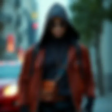 Stylish Ensemble with Hooded Jacket Stylish outfit combination featuring a hooded jacket and accessories.