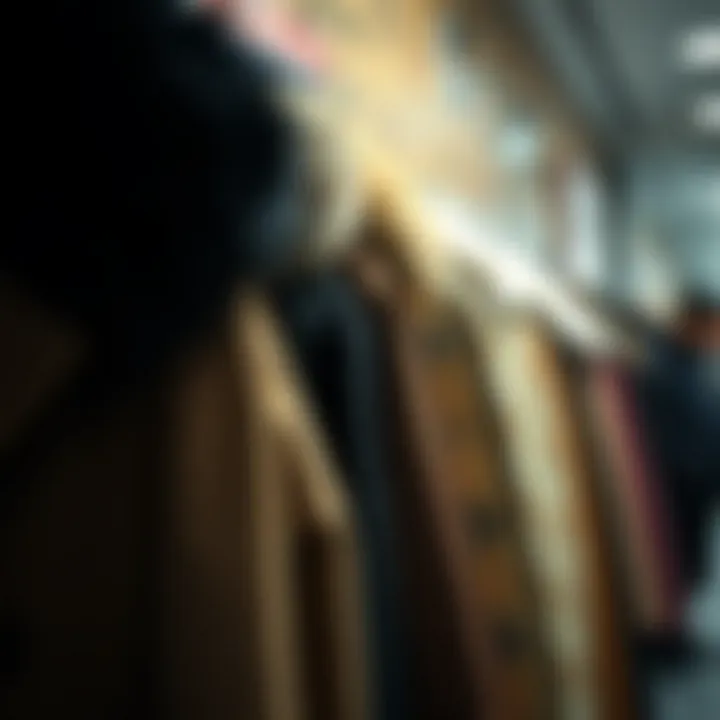 Trendy Winter Coat Collection Fashionable winter coat collection on a rack