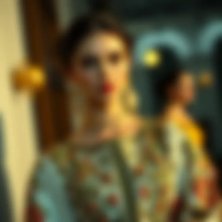 Elegant traditional dress showcasing modern design elements