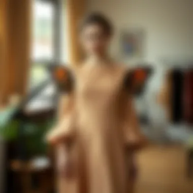 Fashion Styling with Butterfly Sleeves Stylish butterfly sleeve dress in a fashion styling setting