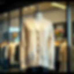 Elegant linen cardigan displayed on a stylish mannequin
