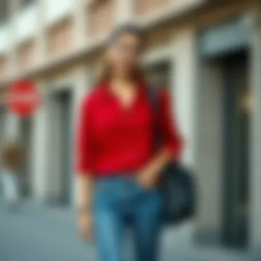 Casual Look Featuring a Red Shirt Casual red shirt paired with jeans