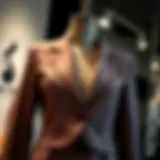 A stylish short blazer jacket draped elegantly on a mannequin