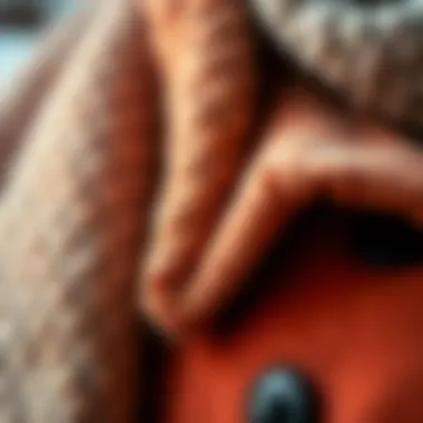 Exploring Fabric Textures Close-up of fabric textures used in girls' coats