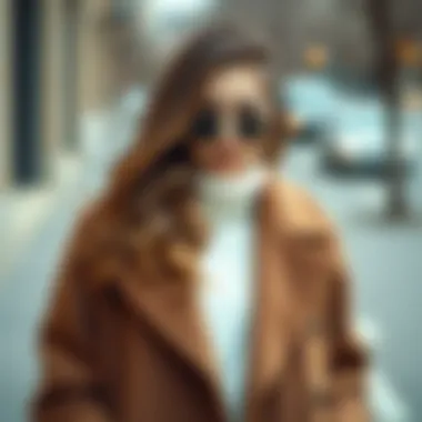 Accessorized Trendy Coat Look Fashionable coat accessorized for a trendy look