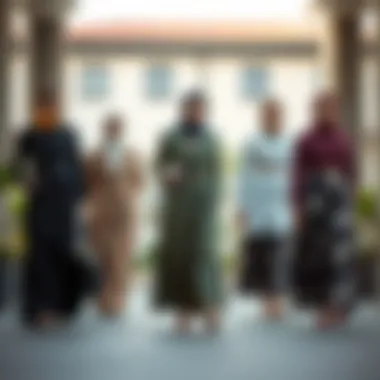 Different styles of classic modest dresses