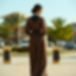 Elegant flared dress showcasing modern modest fashion