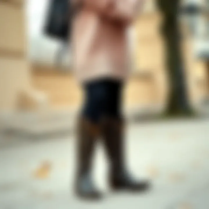 Trendy cowboy boots paired with a casual oversized sweater and leggings