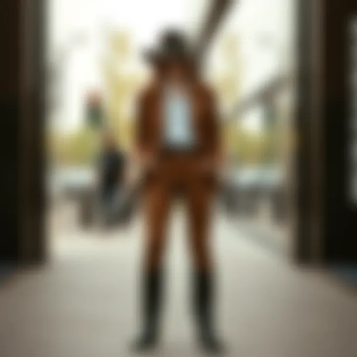 Elegant cowboy boots styled with a tailored blazer and trousers